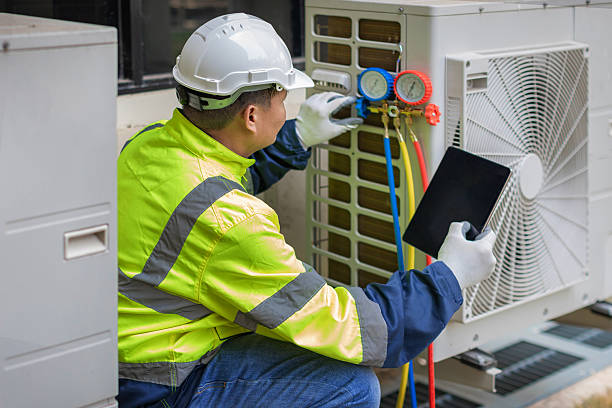 Professional Hvac technician working in Auburndale, MA